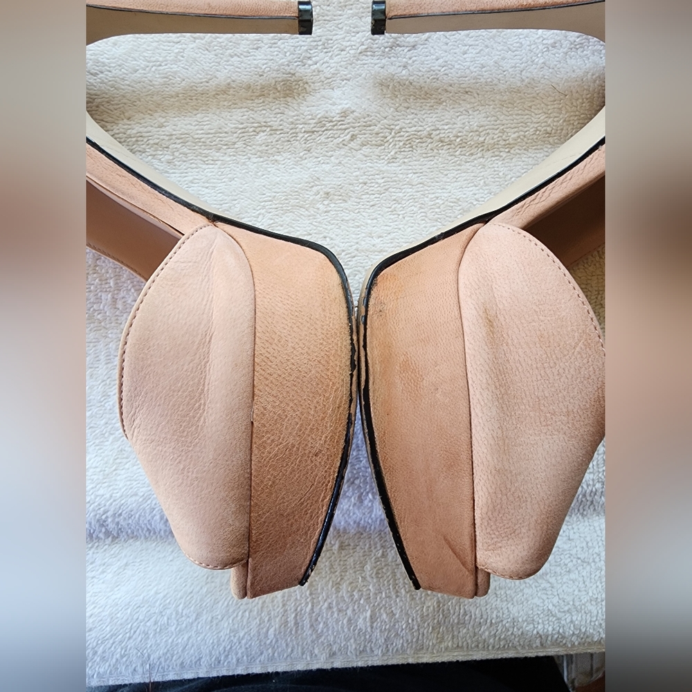 Enzo Angiolini Women's Slingback Light Pink Peep Toe Pumps, Size 6 1/2, Used - Picture 4 of 9
